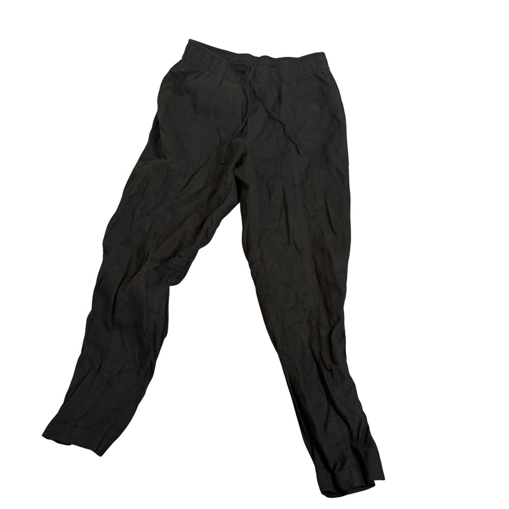 OldNavy Womens XS Black Linen Blend JoggerPants Elastic Drawstring Waist Relaxed